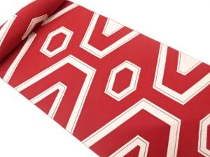 アンティーク　本場筑前博多　変わり亀甲模様織り出し　名古屋帯地反物